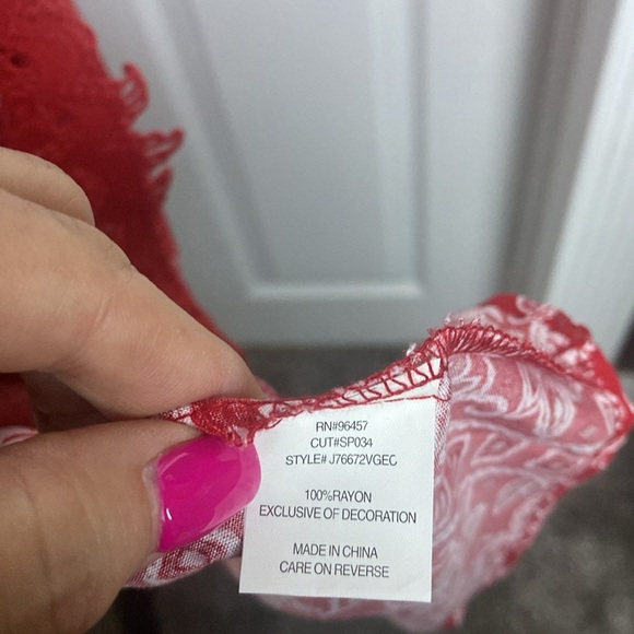 Eyeshadow Red Bandana Print Kimono Cardigan Cover Up sz L/XL NWOT - Picture 8 of 9